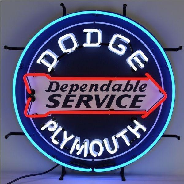 Dodge Plymouth Dependable Service Auto Car Neon Sign